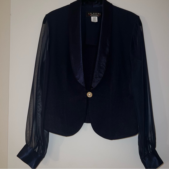 Incredible vintage elegant navy blazer - Picture 2 of 8